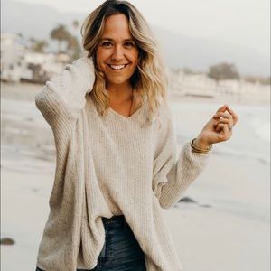 Carly Jean Los Angeles Rhea Pullover Sweater Beige